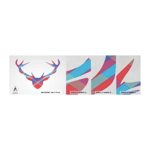 Échantillon de Papier Peint Premium Sand - Cerf écossais - Abstraction, Cerf, Bois - 100x30 cm