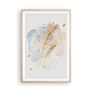 Affiche dans un chêne clair - Poster - Explosion d'or - 61x91 cm