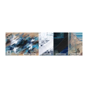 Échantillon de Papier Peint Autocollant Deluxe Sticker - Diagonale de bleus - Morceau, Abstraction, Des peintures - 100x30 cm