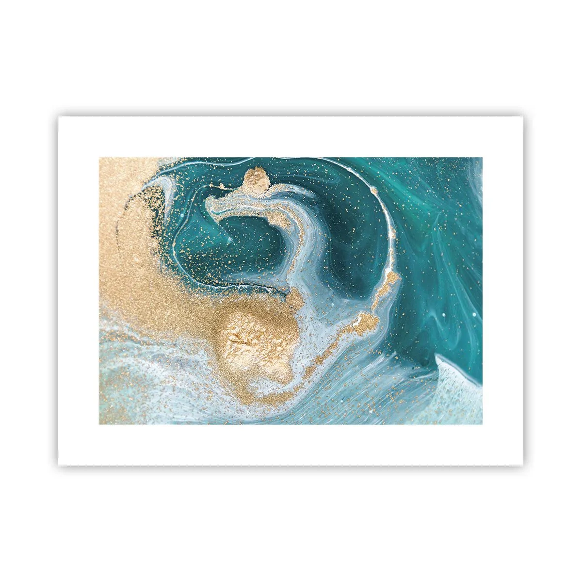 Affiche - Poster - Tourbillon d'or et de turquoise - 40x30 cm
