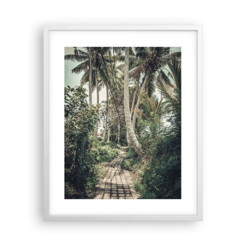Affiche dans un cadre blanc - Poster - Allée des palmiers - 40x50 cm