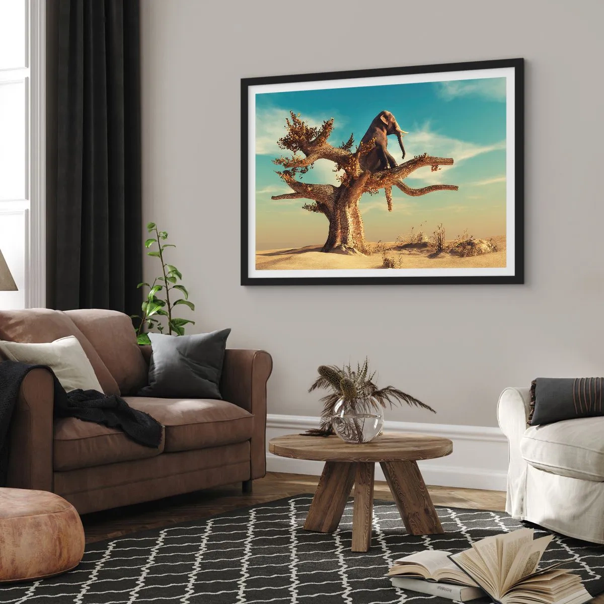 Affiche dans un cadre noir - Poster - Nouveau point de vue - 50x40 cm