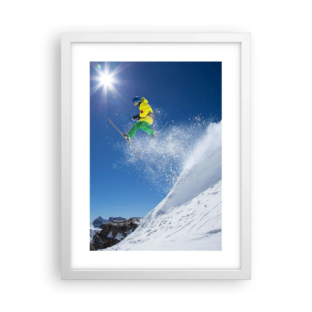 Affiche dans un cadre blanc - Poster - Danse avec les montagnes - 30x40 cm