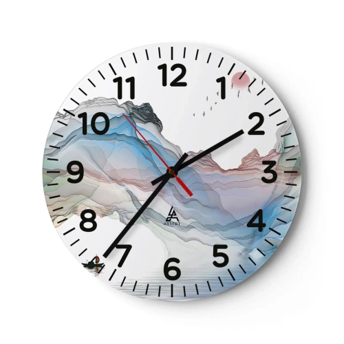 Horloge murale - Pendule murale - Vers les montagnes de cristal - 30x30 cm
