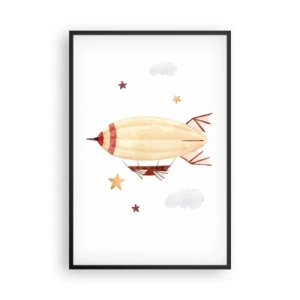 Affiche dans un cadre noir - Poster - Dirigeable - 61x91 cm