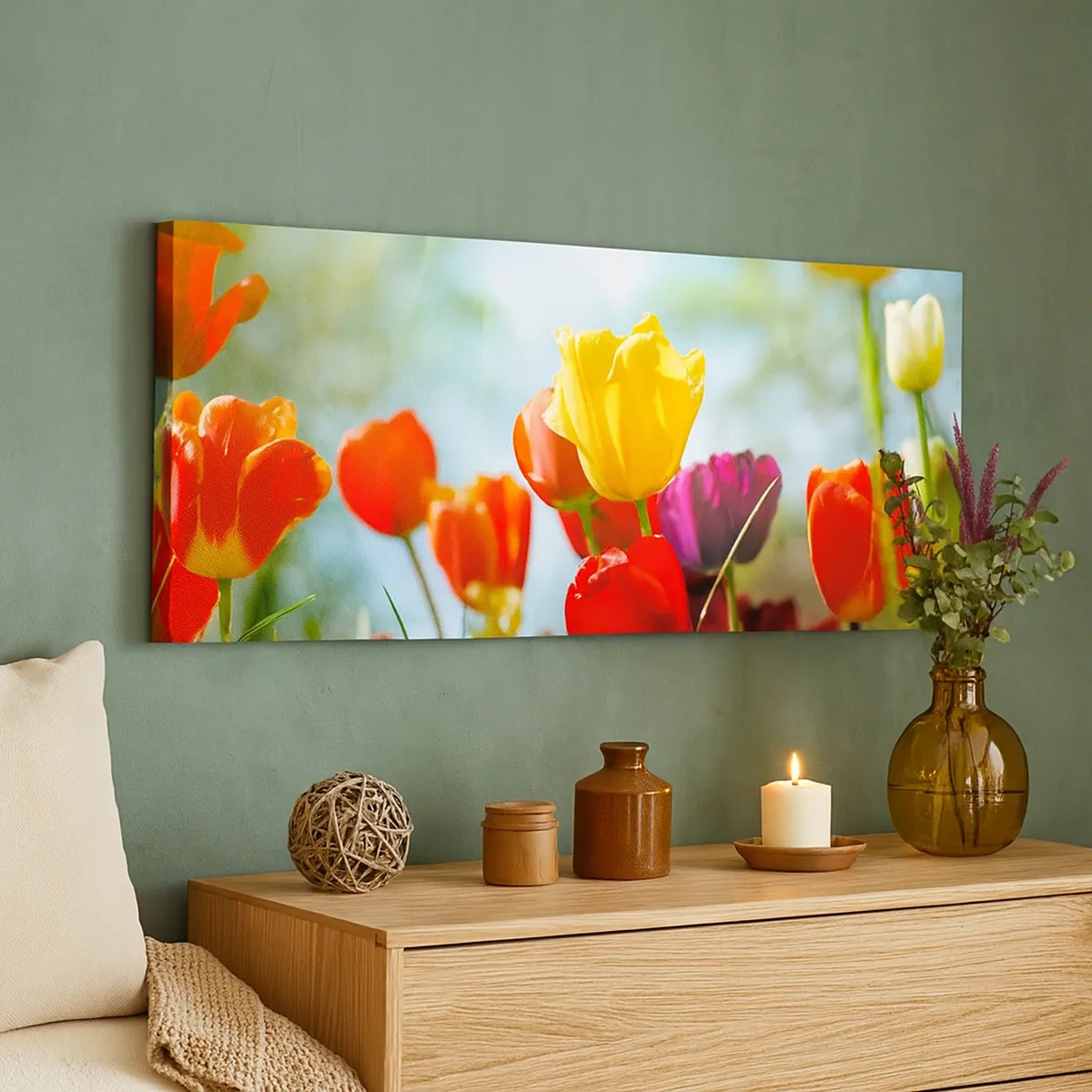 Impression sur toile - Image sur toile - Toutes les couleurs du soleil - 30x30 cm