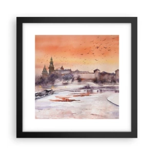 Affiche dans un cadre noir - Poster - Coucher de soleil royal - 30x30 cm
