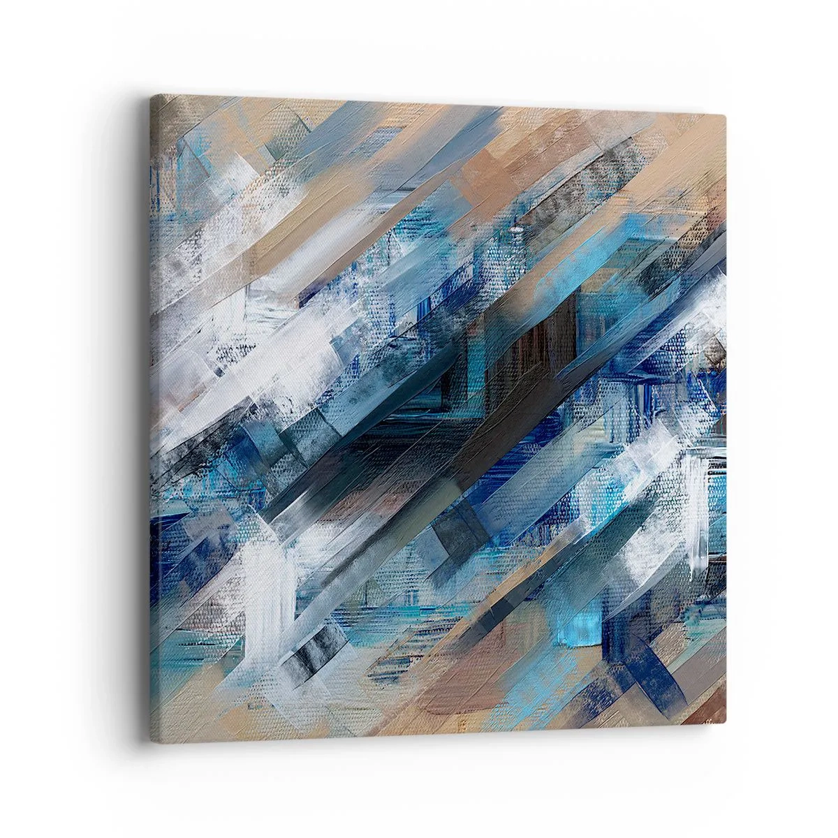 Impression sur toile - Image sur toile - Diagonale de bleus - 40x40 cm