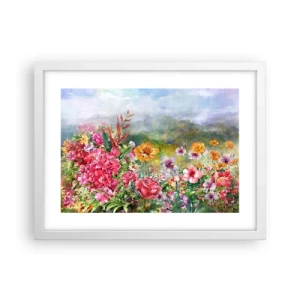 Affiche dans un cadre blanc - Poster - Un jardin devenu fou - 40x30 cm