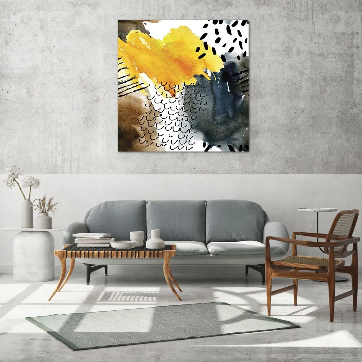 Impression sur verre - Image sur verre - Rencontre des éléments - 50x50 cm