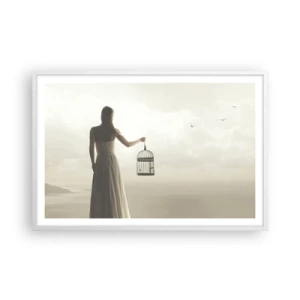 Affiche dans un cadre blanc - Poster - Soi libre - 91x61 cm