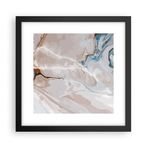 Affiche dans un cadre noir - Poster - Le bleu serpente sous le blanc - 30x30 cm