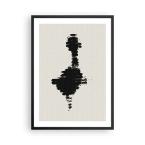 Affiche dans un cadre noir - Poster - Abstraction minimaliste en noir et blanc - 50x70cm - Vibrations de l'imagination - Décoration murale moderne pour le salon et la chambre ARTTOR