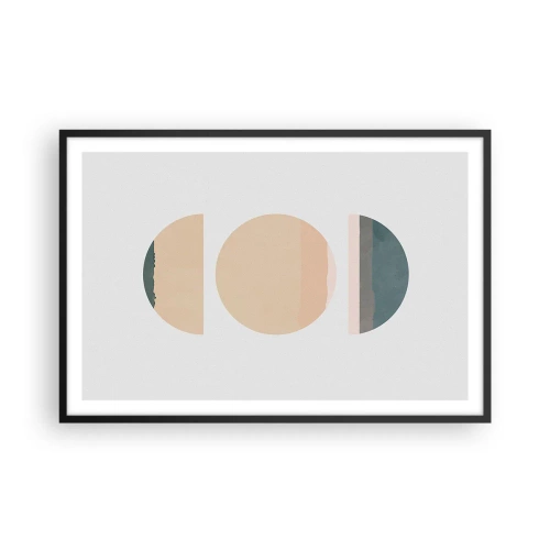 Affiche dans un cadre noir - Poster - Cercles après cercles - 91x61 cm