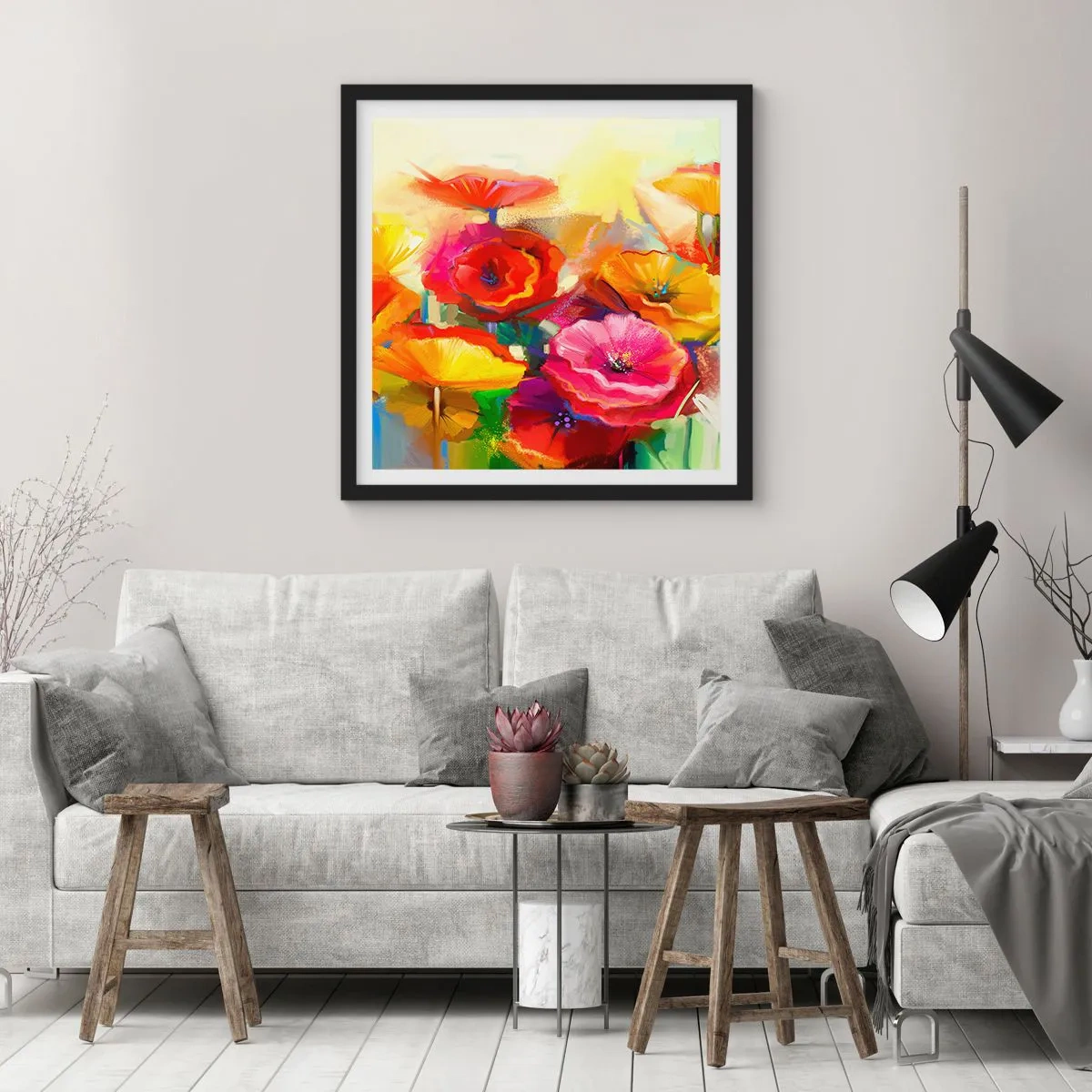 Affiche dans un cadre noir - Poster - Pas seulement rouge - 40x40 cm