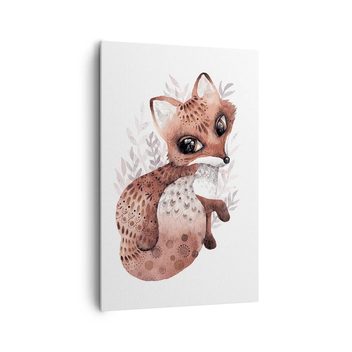 Impression sur toile - Image sur toile - Un joli renard aquarelle sur fond clair - 80x120cm - Seulement à aimer - Décoration murale moderne pour le salon et la chambre ARTTOR