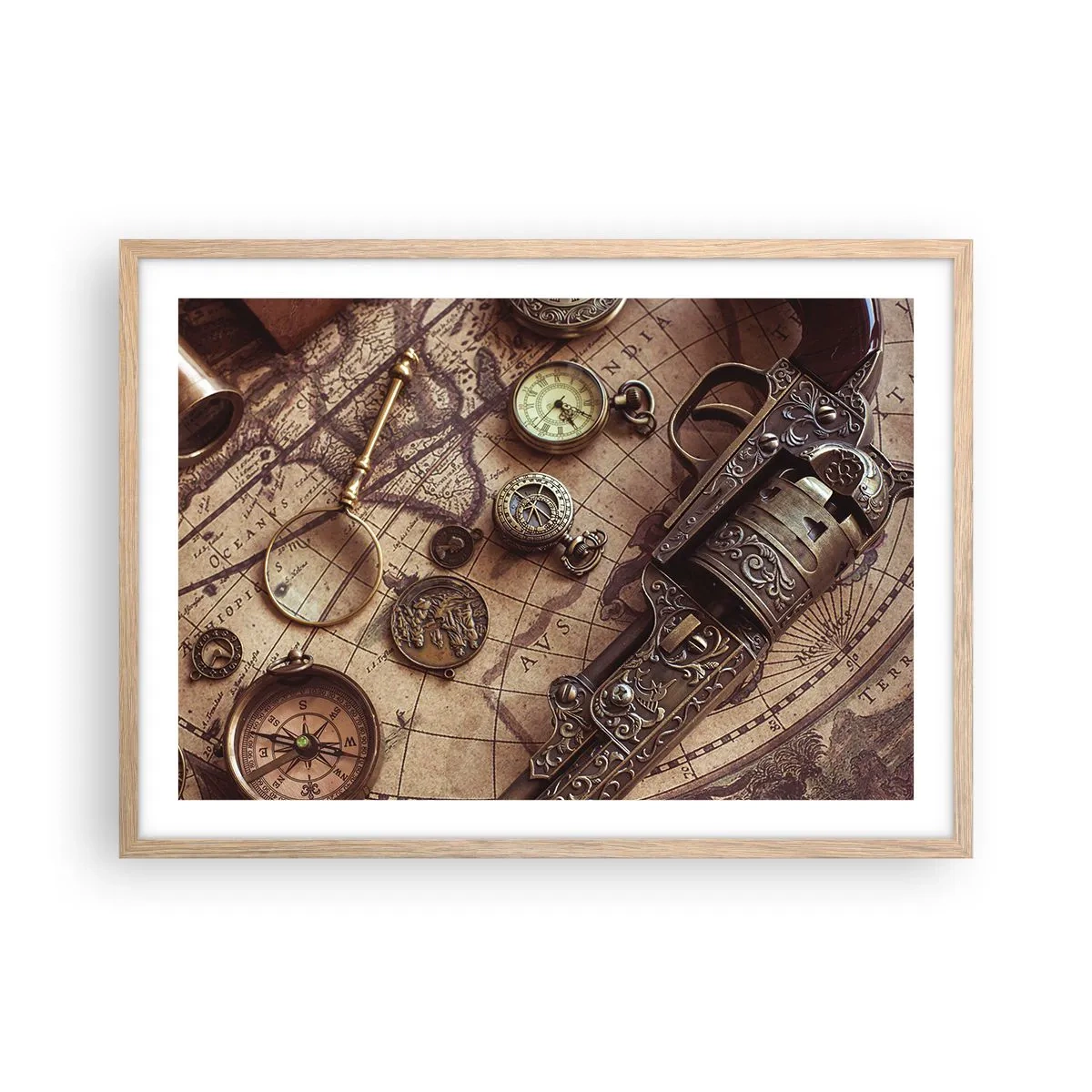 Affiche dans un chêne clair - Poster - L'aventure appelle - 70x50 cm