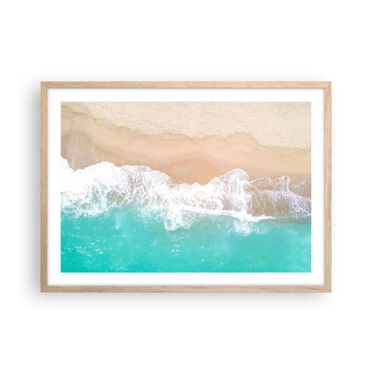 Affiche dans un chêne clair - Poster - Caresse de l'océan - 70x50 cm