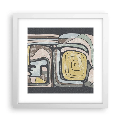 Affiche dans un cadre blanc - Poster - L'abstraction dans l'esprit précolombien - 30x30 cm