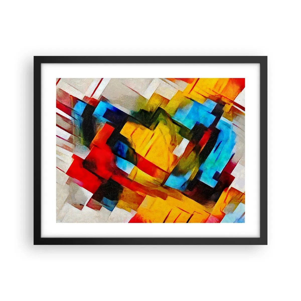 Affiche dans un cadre noir - Poster - Une superposition multicolore - 50x40 cm