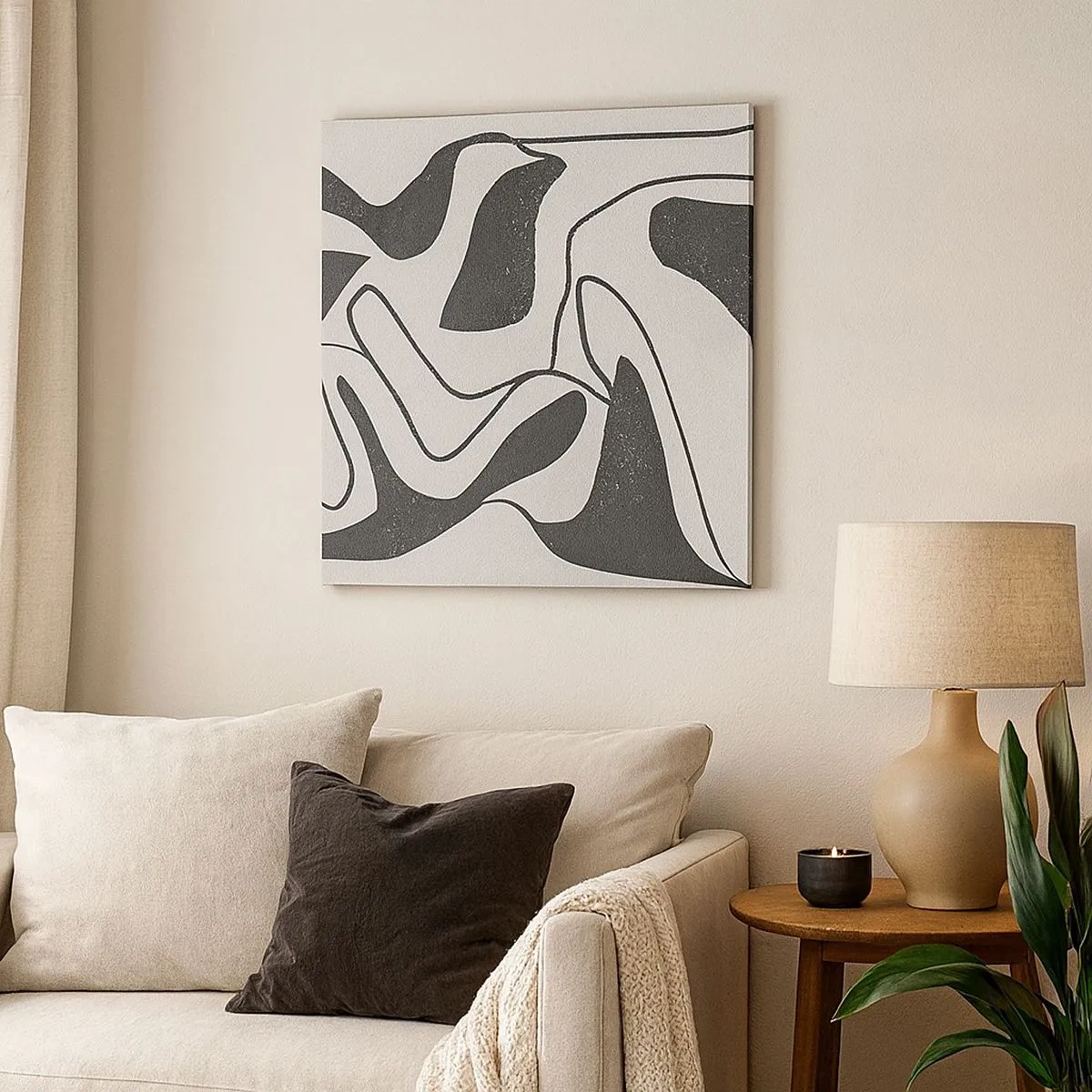 Impression sur toile - Image sur toile - Amusement de labyrinthe abstrait - 30x30 cm