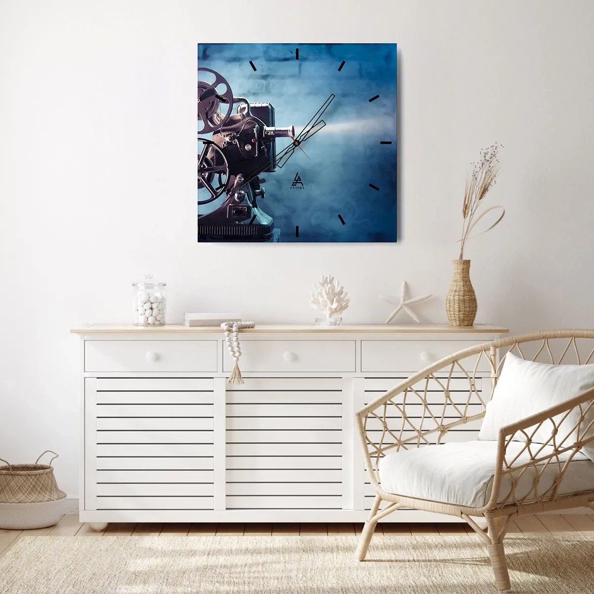 Horloge murale - Pendule murale - Dans un vieux cinéma - 30x30 cm