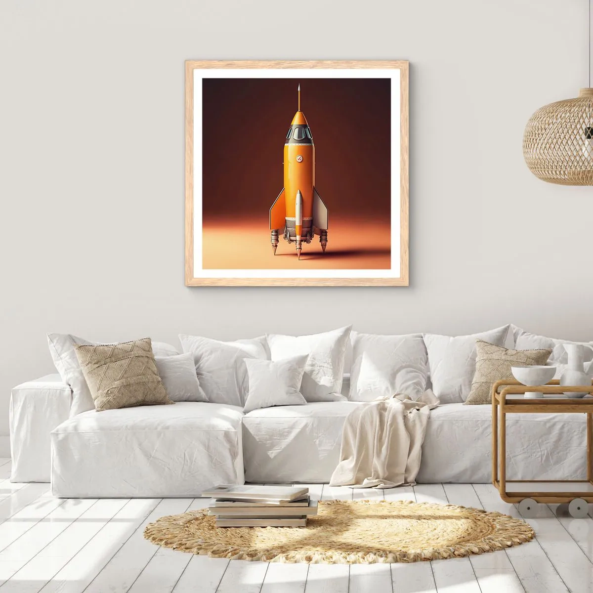 Affiche dans un chêne clair - Poster - Ça commence par un rêve - 30x30 cm