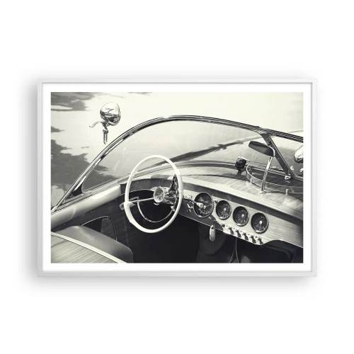 Affiche dans un cadre blanc - Poster - Temps pour riche - 100x70 cm