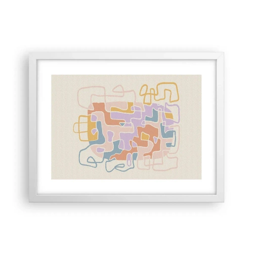 Affiche dans un cadre blanc - Poster - Labyrinthe – une aventure joyeuse - 40x30 cm