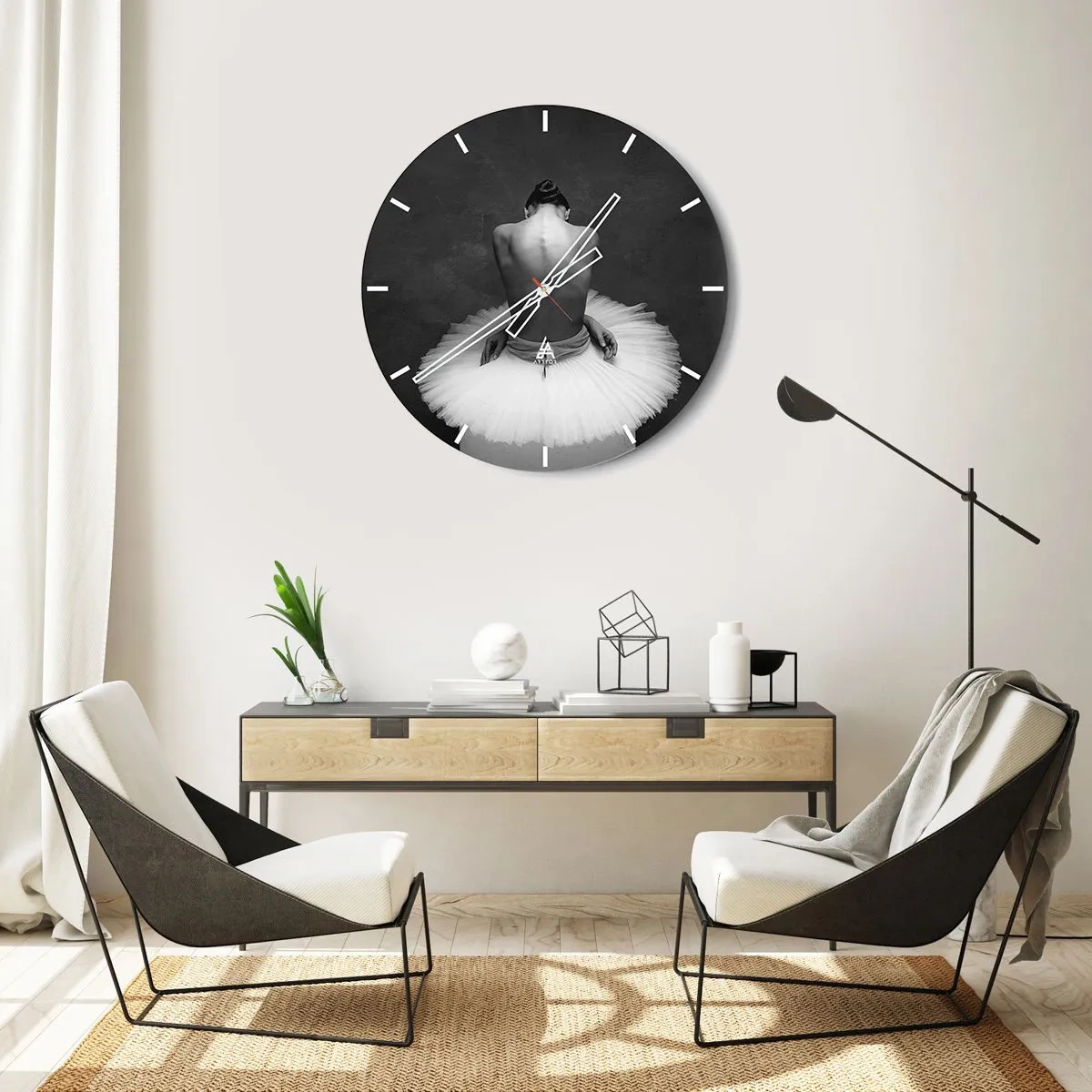 Horloge murale - Pendule murale - C'est justement en train de fleurir - 40x40 cm