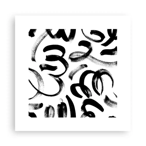 Affiche - Poster - Noir sur blanc - 30x30 cm