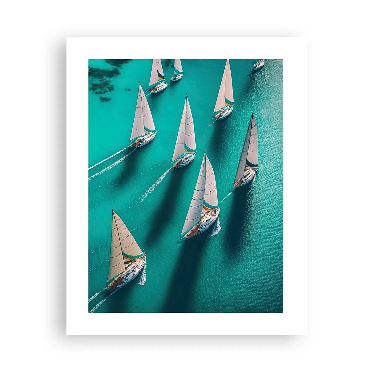 Affiche - Poster - Dans une compétition avec le vent - 40x50 cm