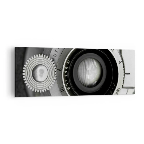 Impression sur toile - Image sur toile - L'objectif d'un vieil appareil photo - 140x50cm - Histoire d'Hollywood - Décoration murale moderne pour le salon et la chambre ARTTOR