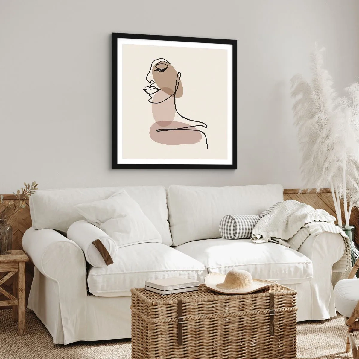 Affiche dans un cadre noir - Poster - Une certaine ligne de beauté - 60x60 cm
