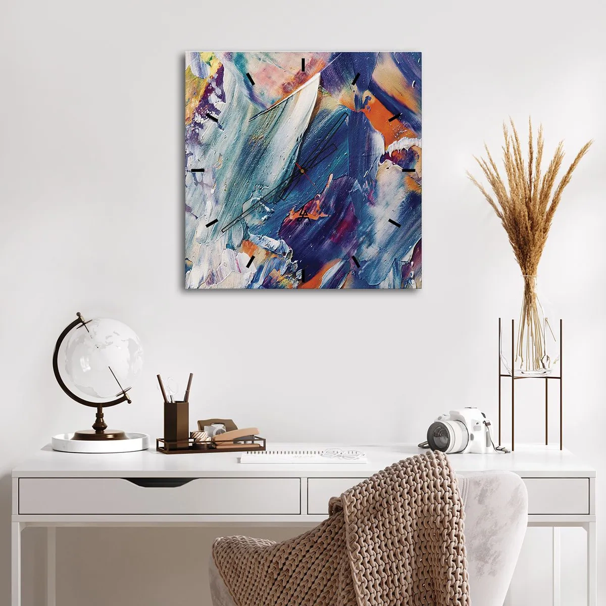 Horloge murale - Pendule murale - Confusion des couleurs - 40x40 cm