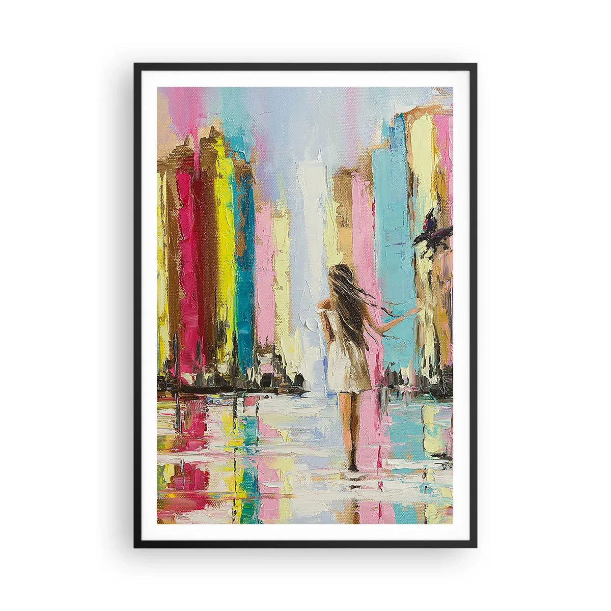 Affiche dans un cadre noir - Poster - Viens avec moi - 70x100 cm