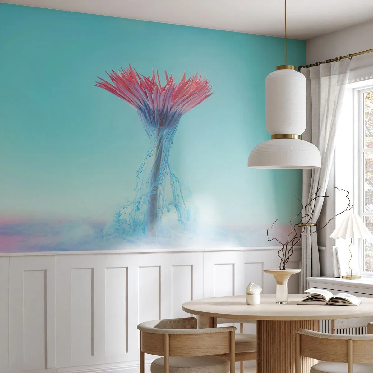 Papier Peint Photo Premium Canvas - Dans une étreinte vivifiante - Abstraction, Fleur, Morceau - 400x280 cm