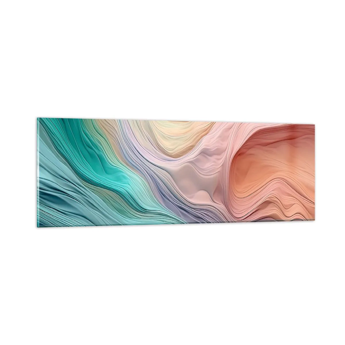 Impression sur verre - Image sur verre - Vague arc-en-ciel - 90x30 cm