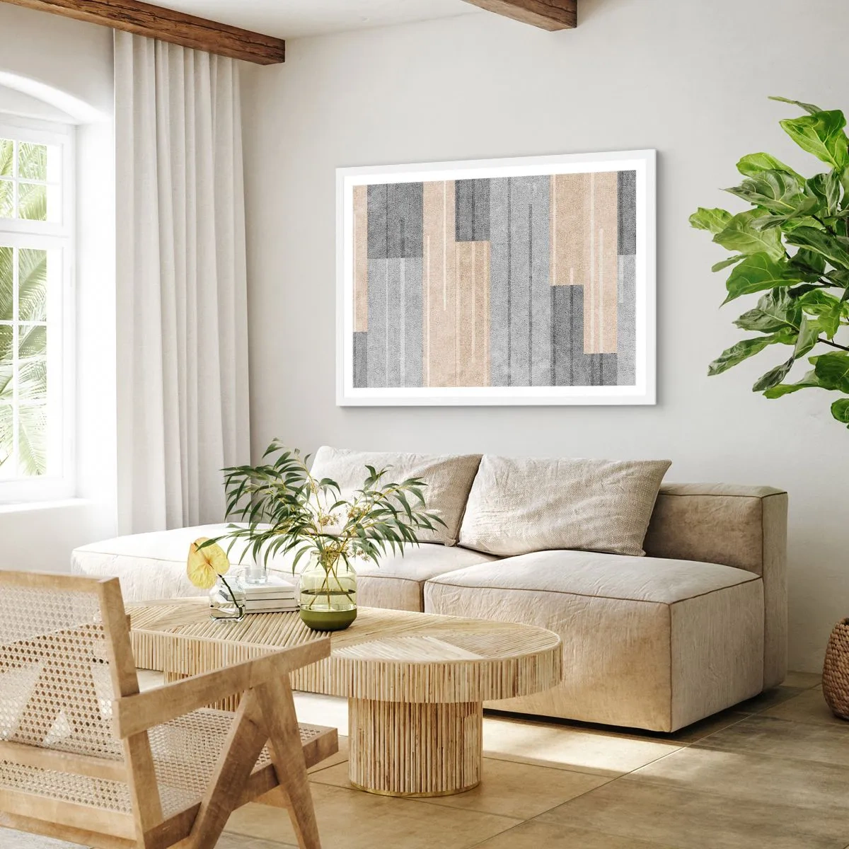 Affiche dans un cadre blanc - Poster - Composition : se tenir droit - 70x50 cm