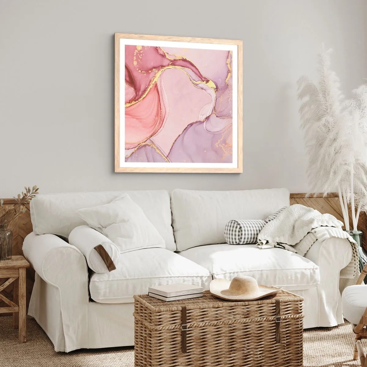 Affiche dans un chêne clair - Poster - Caresse de couleurs - 30x30 cm