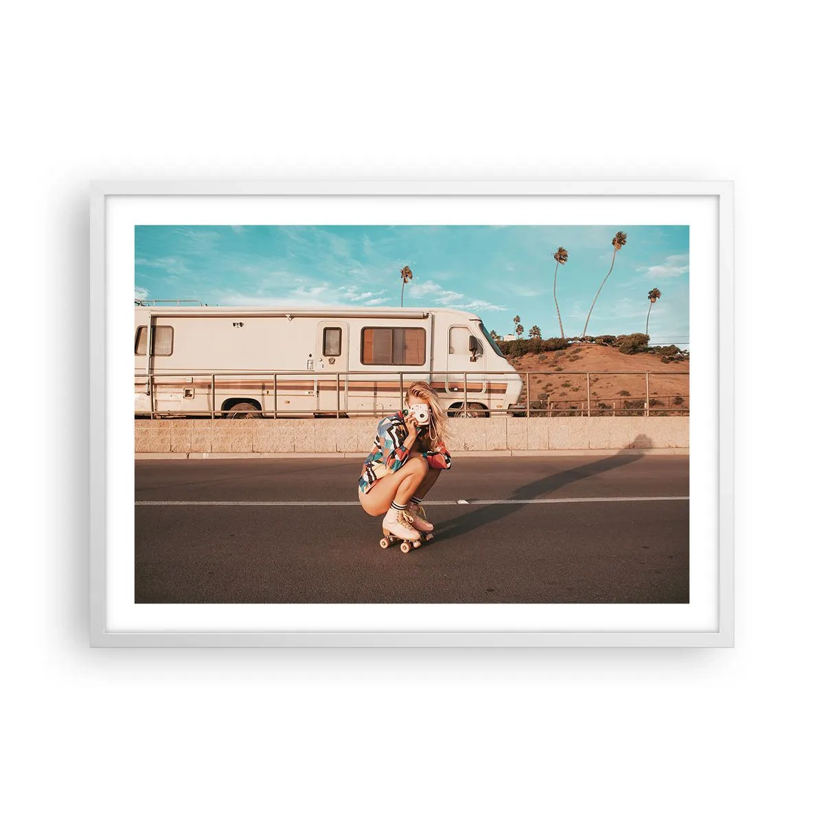 Affiche dans un cadre blanc - Poster - Souriez s'il-vous-plait! - 70x50 cm