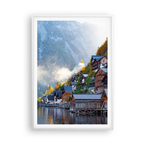 Affiche dans un cadre blanc - Poster - Ambiance alpine - 70x100 cm
