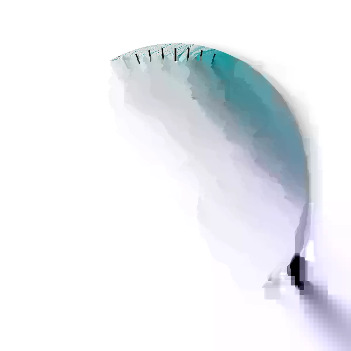 Horloge murale - Pendule murale - Se fondre dans le bleu et le turquoise - 30x30 cm