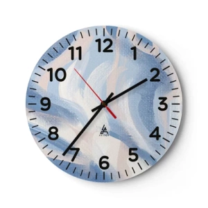 Horloge murale - Pendule murale - Vagues bleues - 30x30 cm