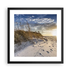 Affiche dans un cadre noir - Poster - Invitation à la ballade - 40x40 cm