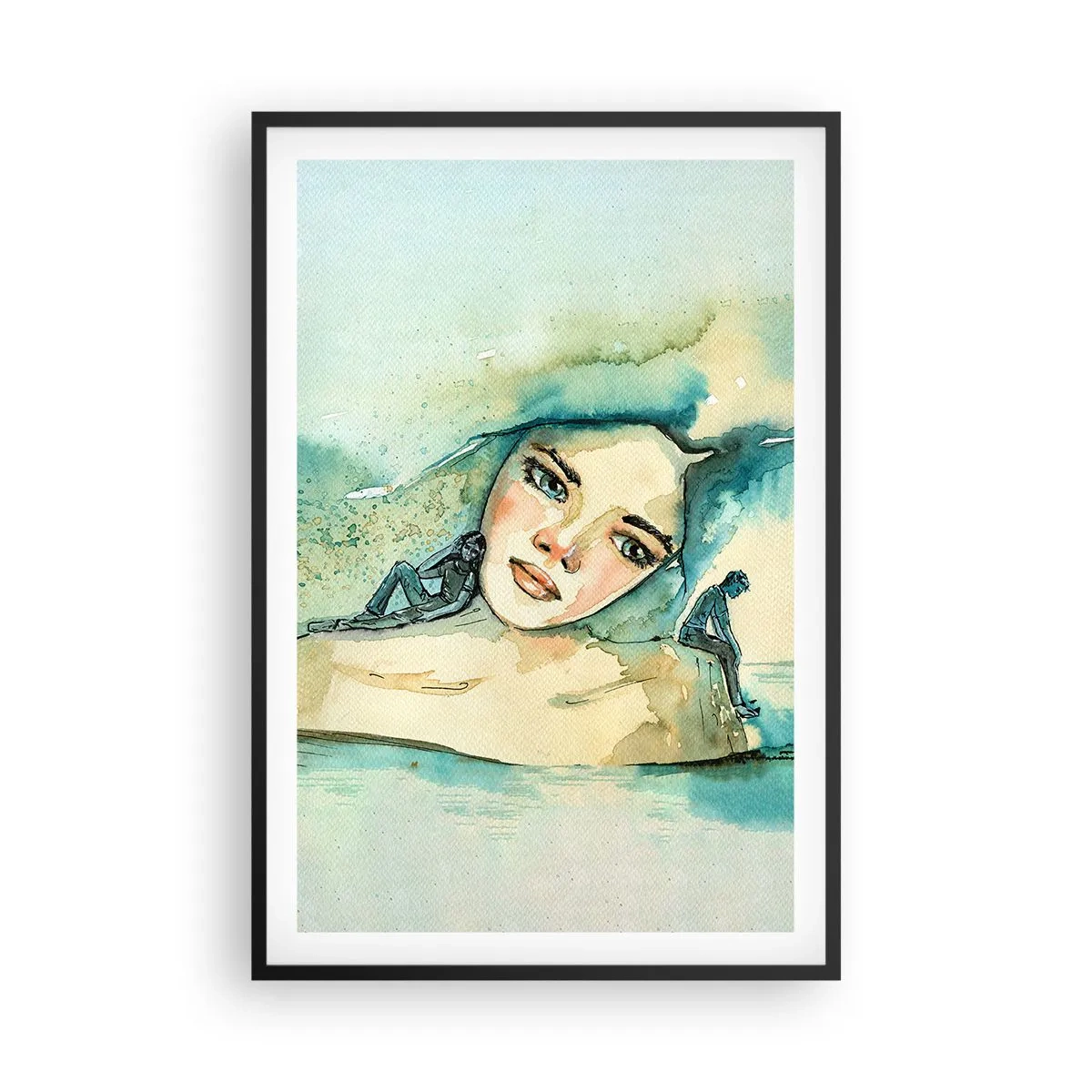 Affiche dans un cadre noir - Poster - Suis-je bleu? - 61x91 cm