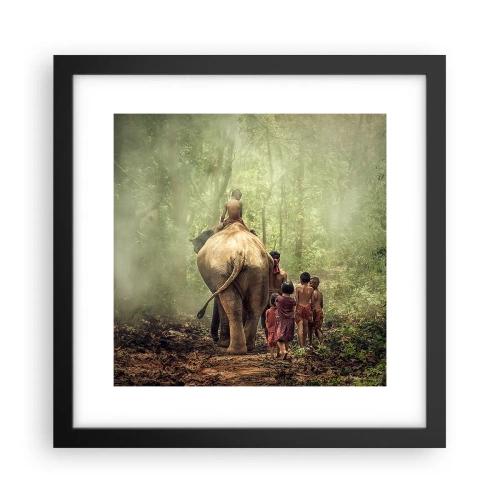 Affiche dans un cadre noir - Poster - Nouveau livre de la jungle - 30x30 cm