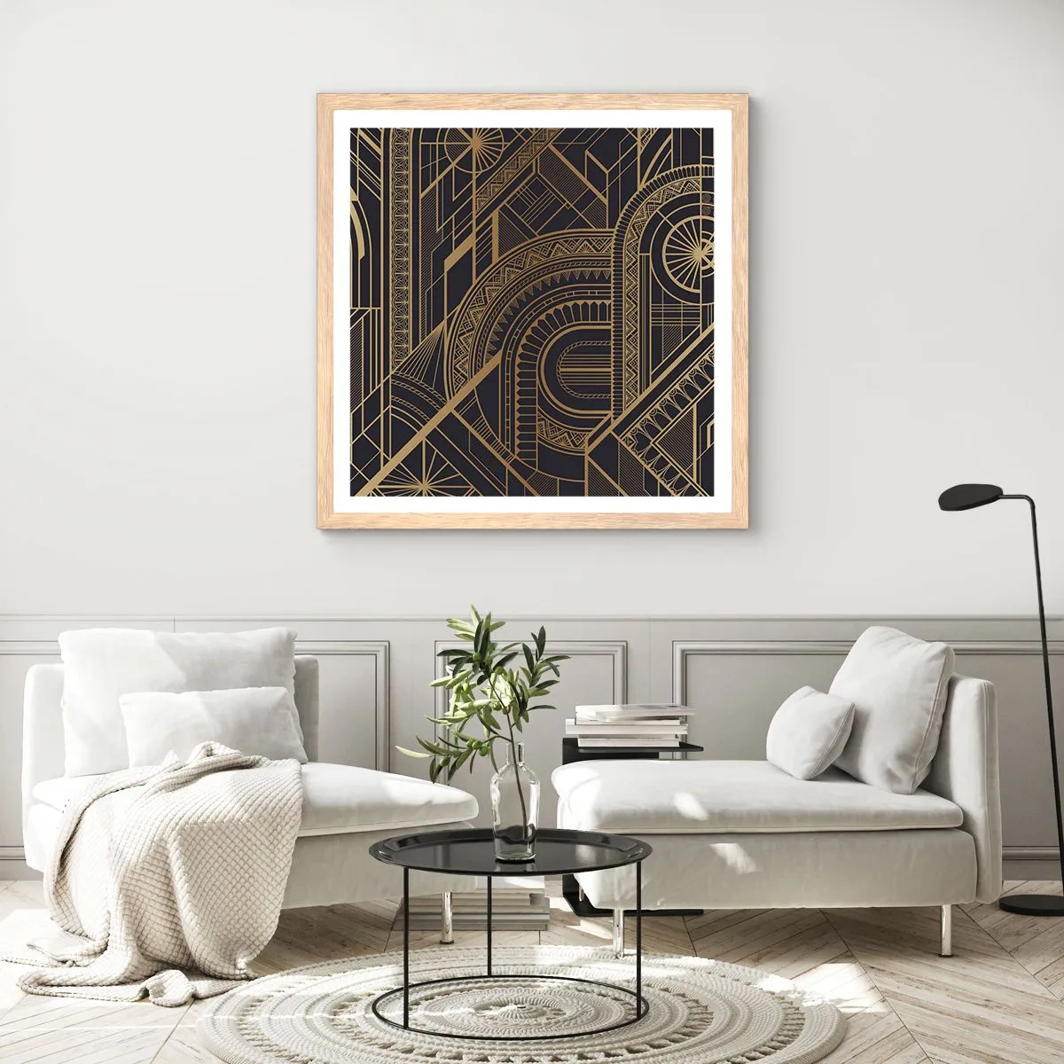 Affiche dans un chêne clair - Poster - Concept, idée, plan - 60x60 cm