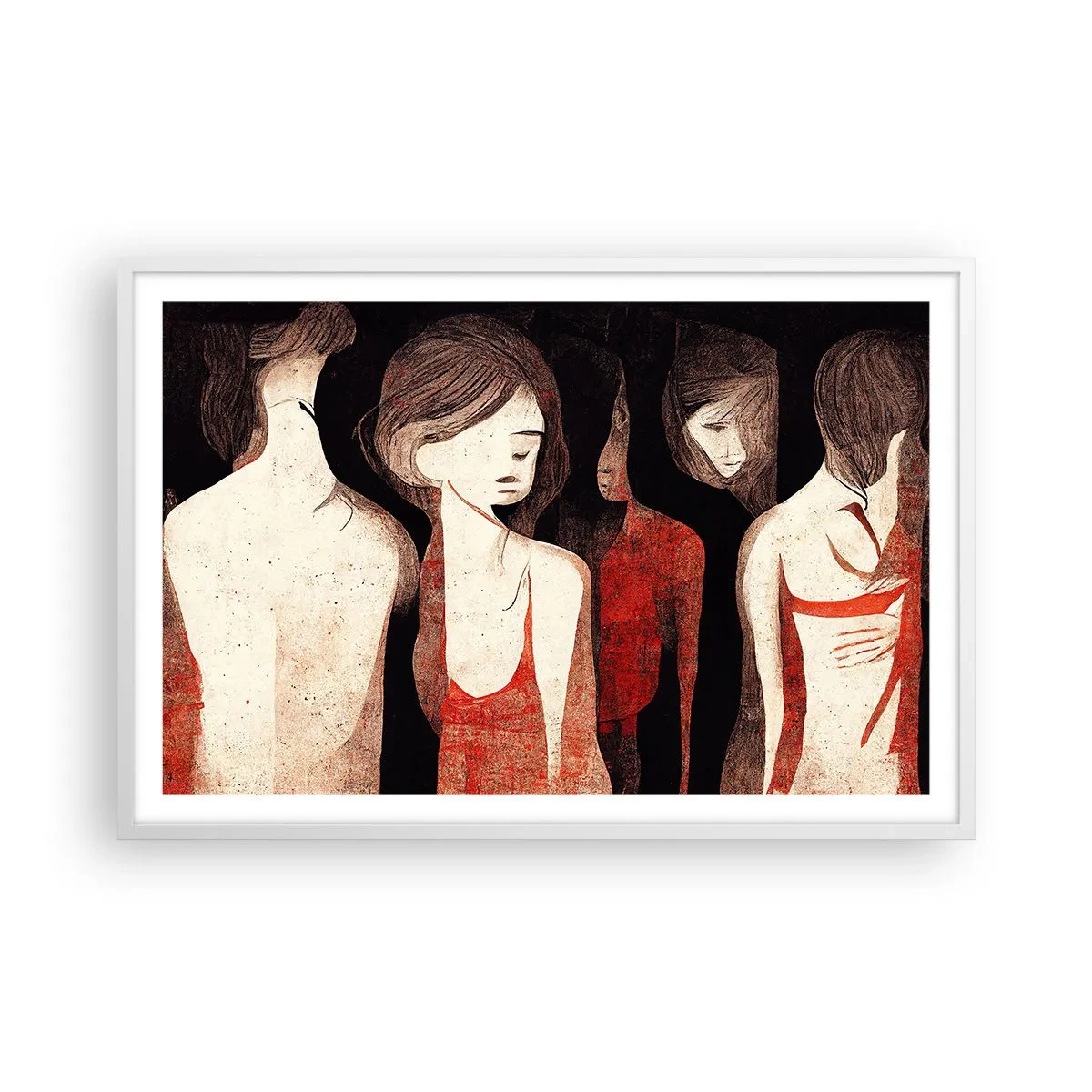 Affiche dans un cadre blanc - Poster - Madones des ténèbres - 91x61 cm