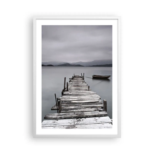 Affiche dans un cadre blanc - Poster - Tu peux partir demain - 50x70 cm